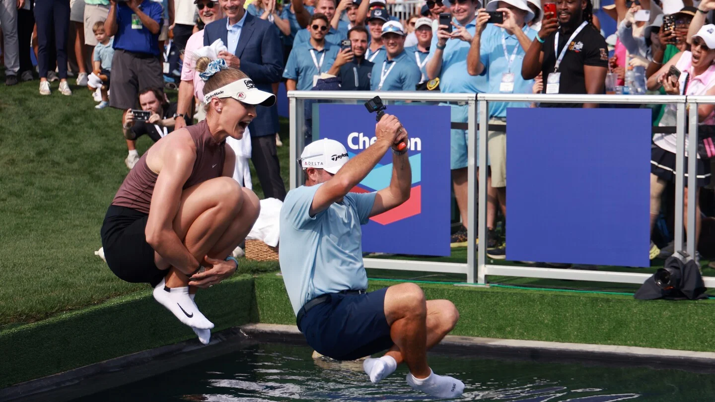 Korda Clinches Chevron Championship in Style, Ending with a Cannonball Splash
