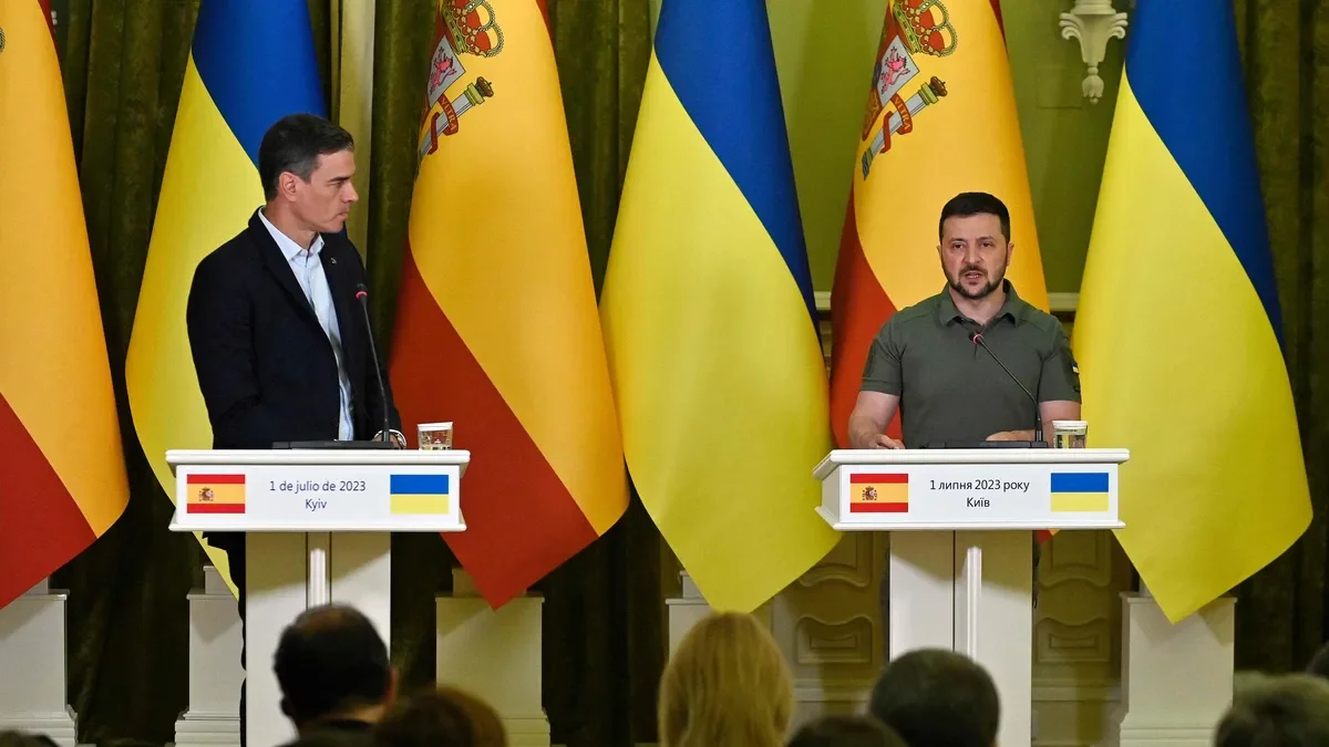 "Spain's PM highlights European support for Ukraine amid Russian attacks"