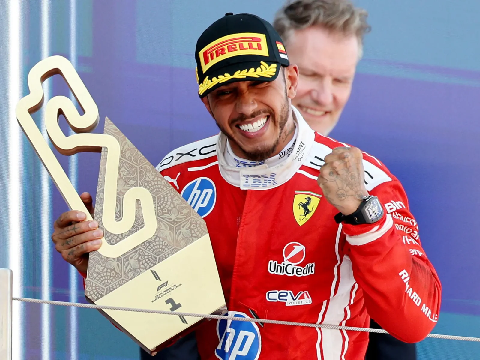 Hamilton seals Ferrari’s Barcelona win, ending two-year drought