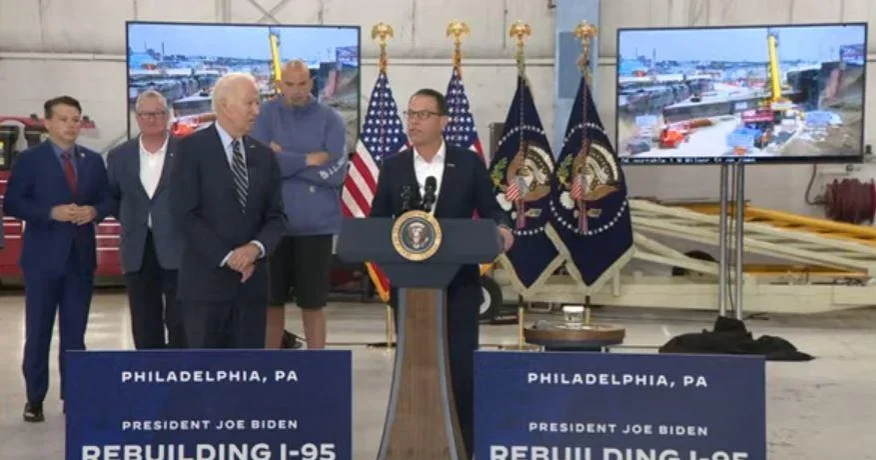 Governor announces reopening of collapsed I-95 section in Philadelphia within 2 weeks.