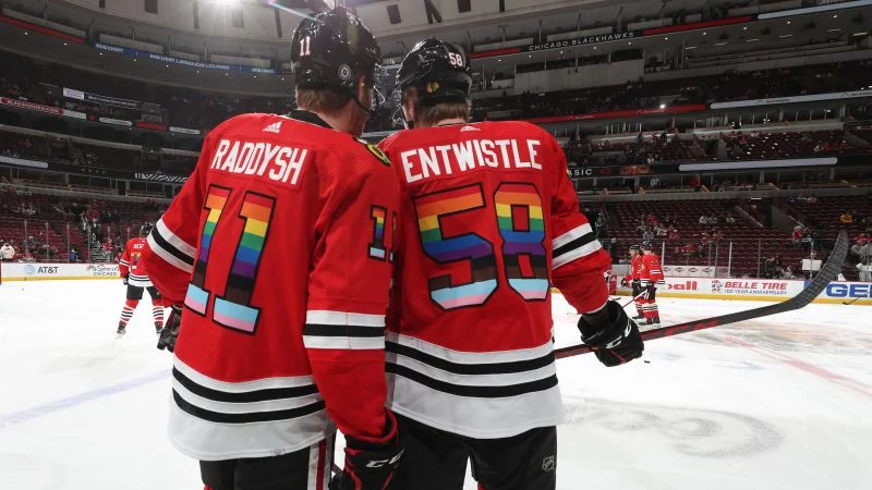 Chicago Blackhawks cite security concerns and Russian law, refuse to wear Pride jerseys.
