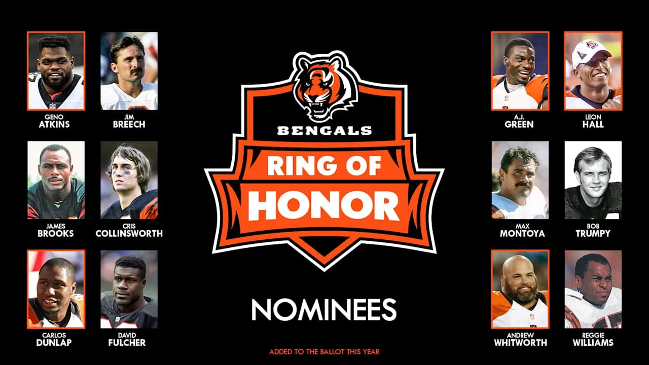 Expanded Bengals ROH Ballot Highlights Atkins, Dunlap, Green, Hall, Whitworth