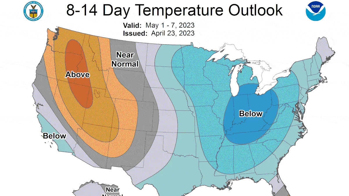 Chilly and Wet Start to Last Week of April.