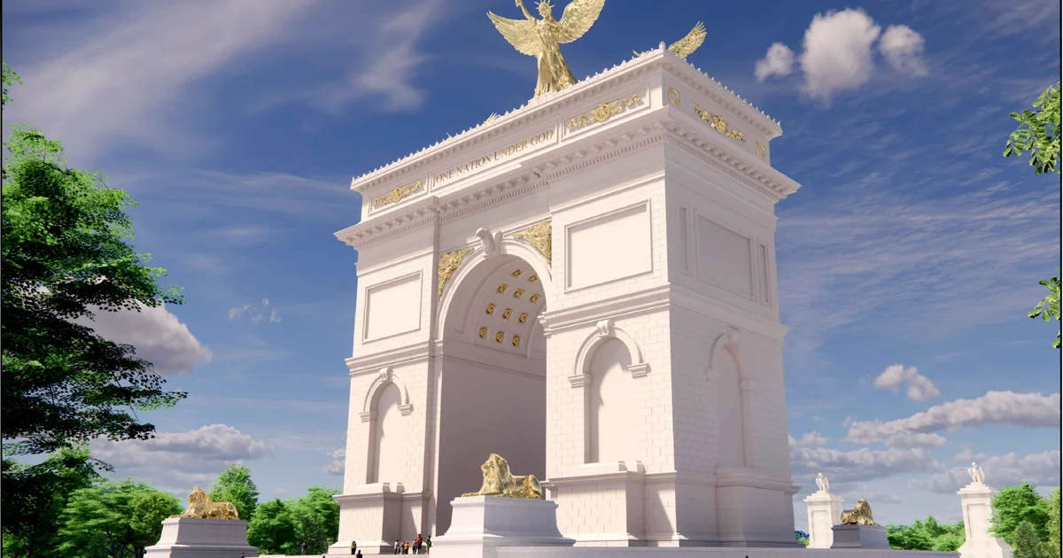 Trump’s 250-foot Arc de Triumph would tower over the Lincoln Memorial