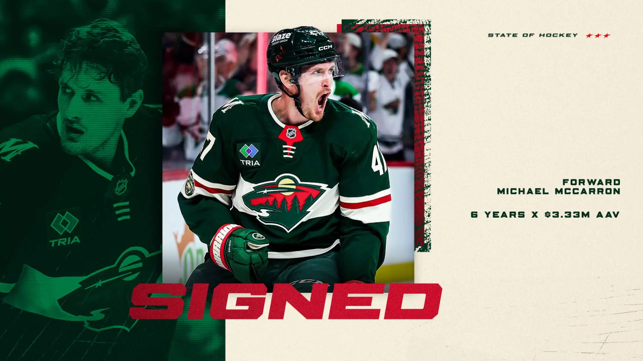 Wild Sign Michael McCarron to Six-Year, $20 Million Deal
