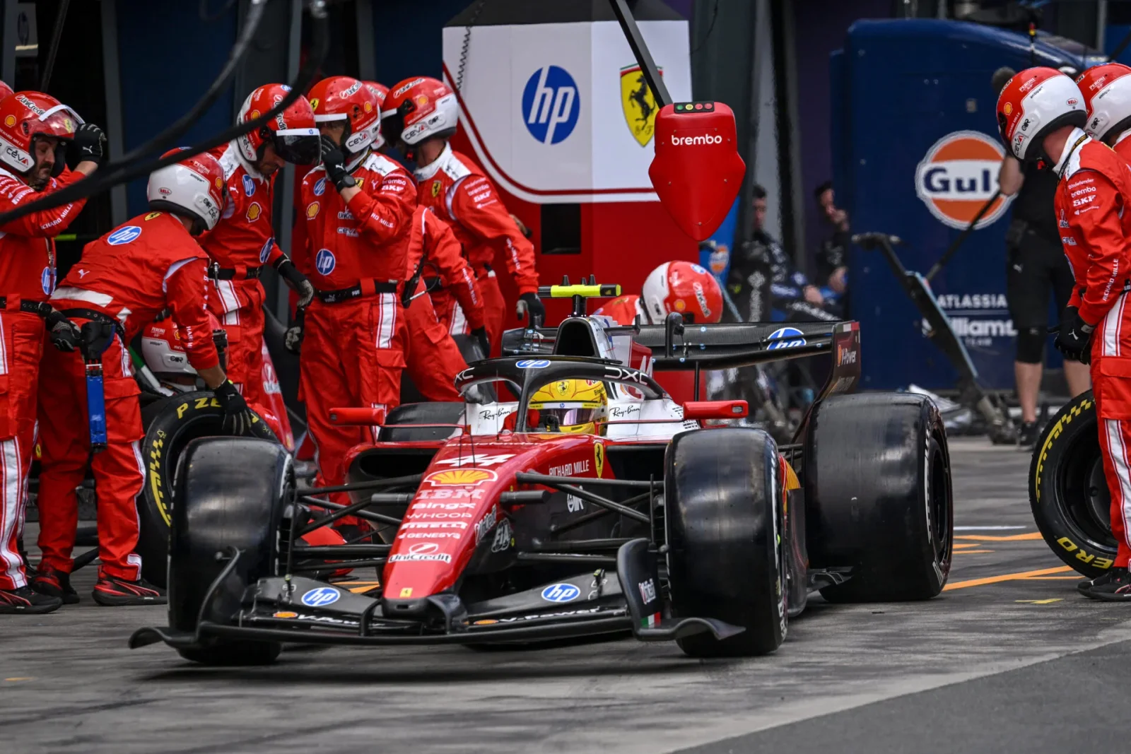 Russell backs Ferrari's late-pit gamble on Hamilton at Silverstone