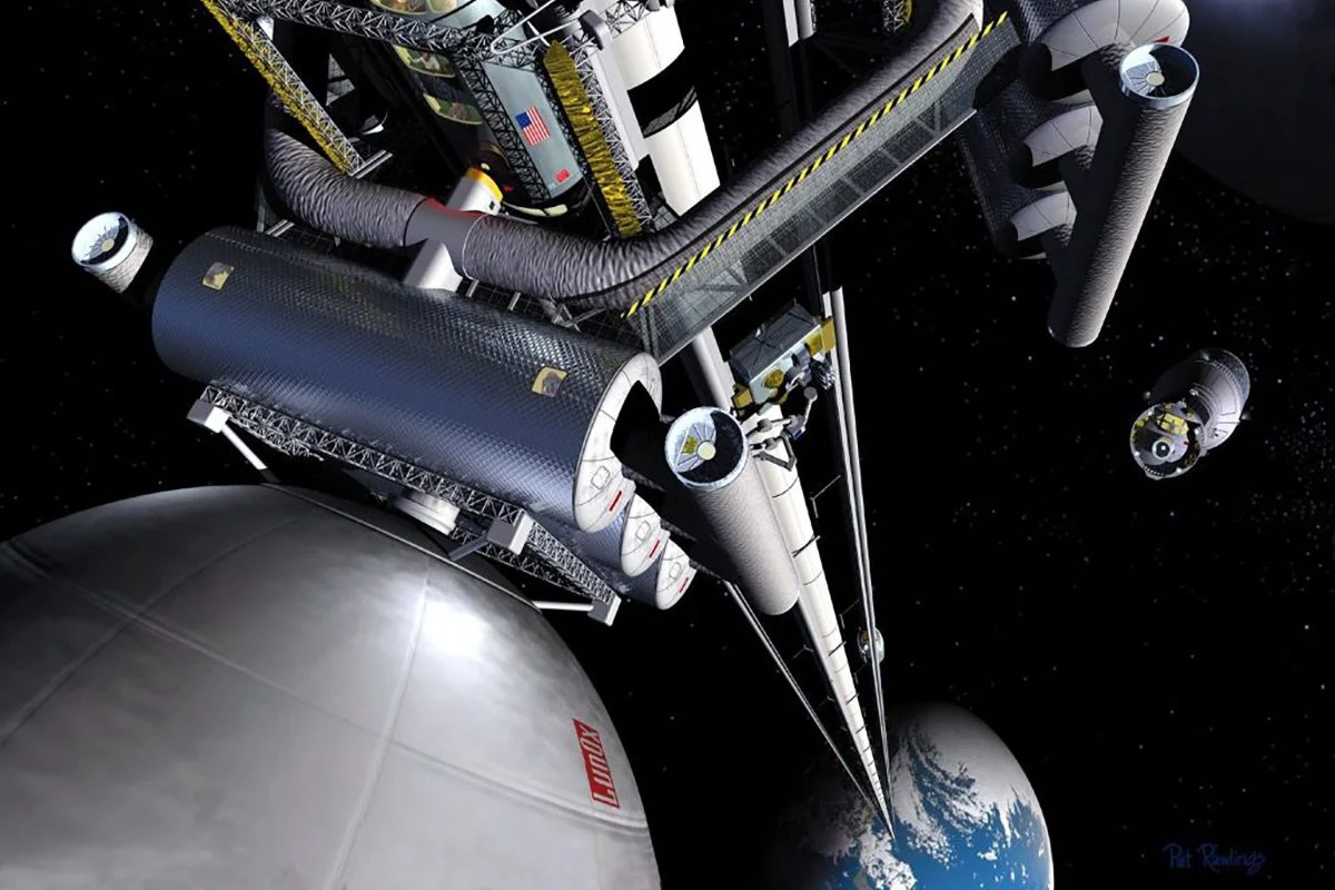 Space elevators: could we climb to orbit on a 100,000-km tether?