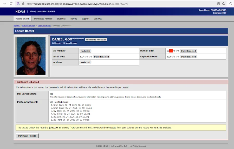Driver’s Licenses Hit the Dark Web Within Hours of Rental