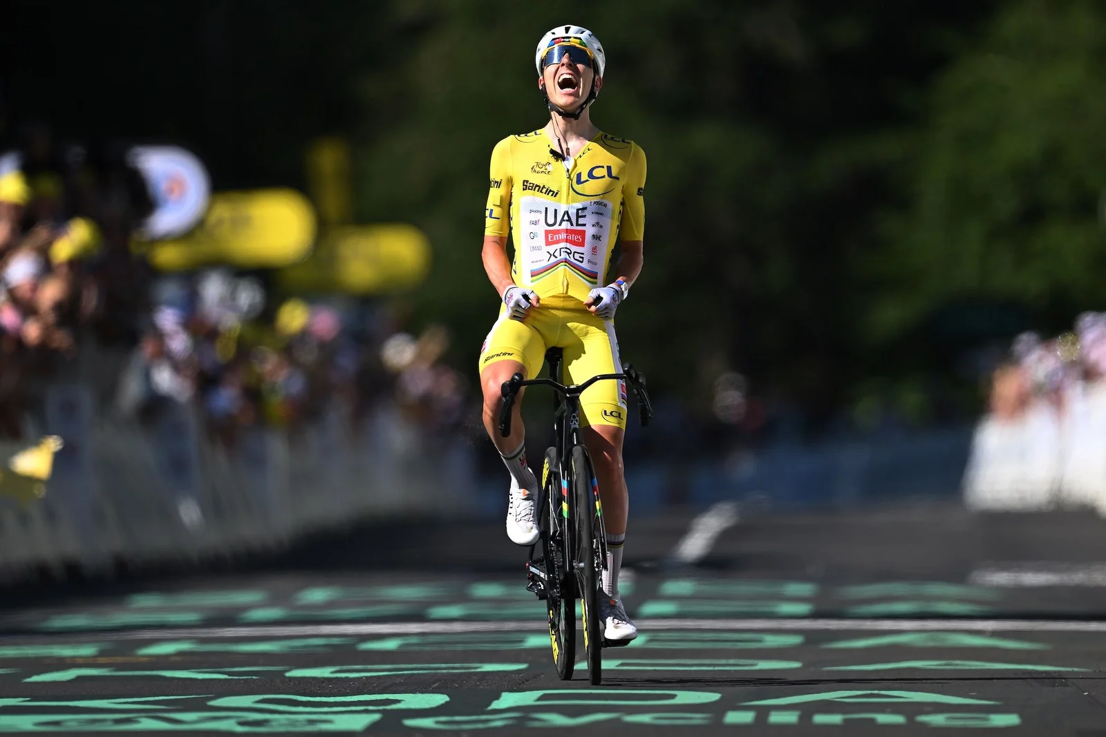 Pogačar storms to Stage 10 solo win, extends Tour lead in Massif Central