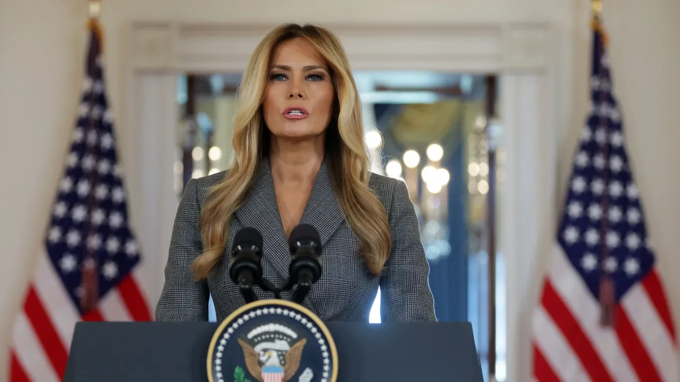 Melania Trump Denies Epstein Ties in White House Address