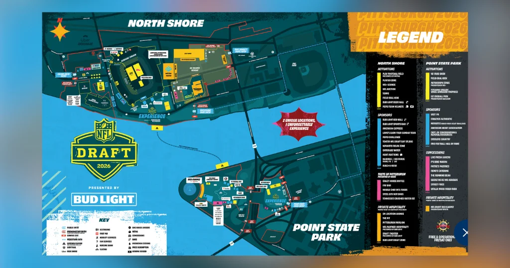 Pittsburgh NFL Draft Map Guides Fans to Stages, Experience Zones