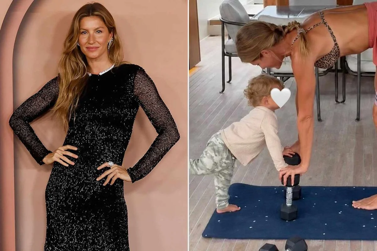 Gisele Bündchen Shares Rare Photo of Her Toddler Son Copying Mom’s Workout on a Yacht
