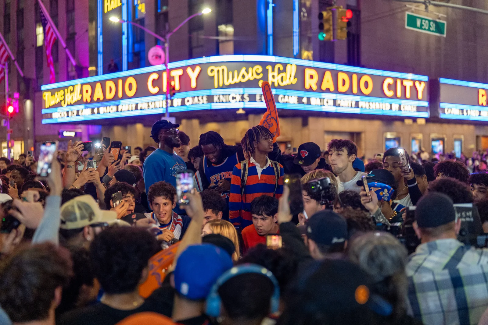 Knicks Fans Pack Radio City for a Finals Celebration