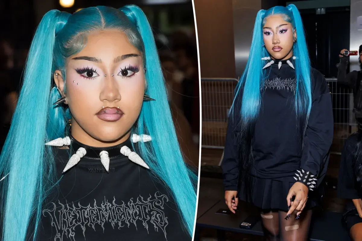 North West Flaunts New Lip Piercings at Vetements Paris Show