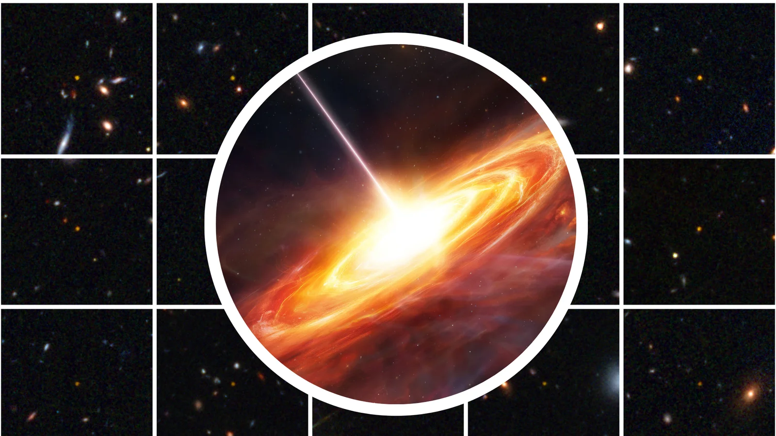 Ancient quasar reveals rapid black hole growth in the universe’s infancy
