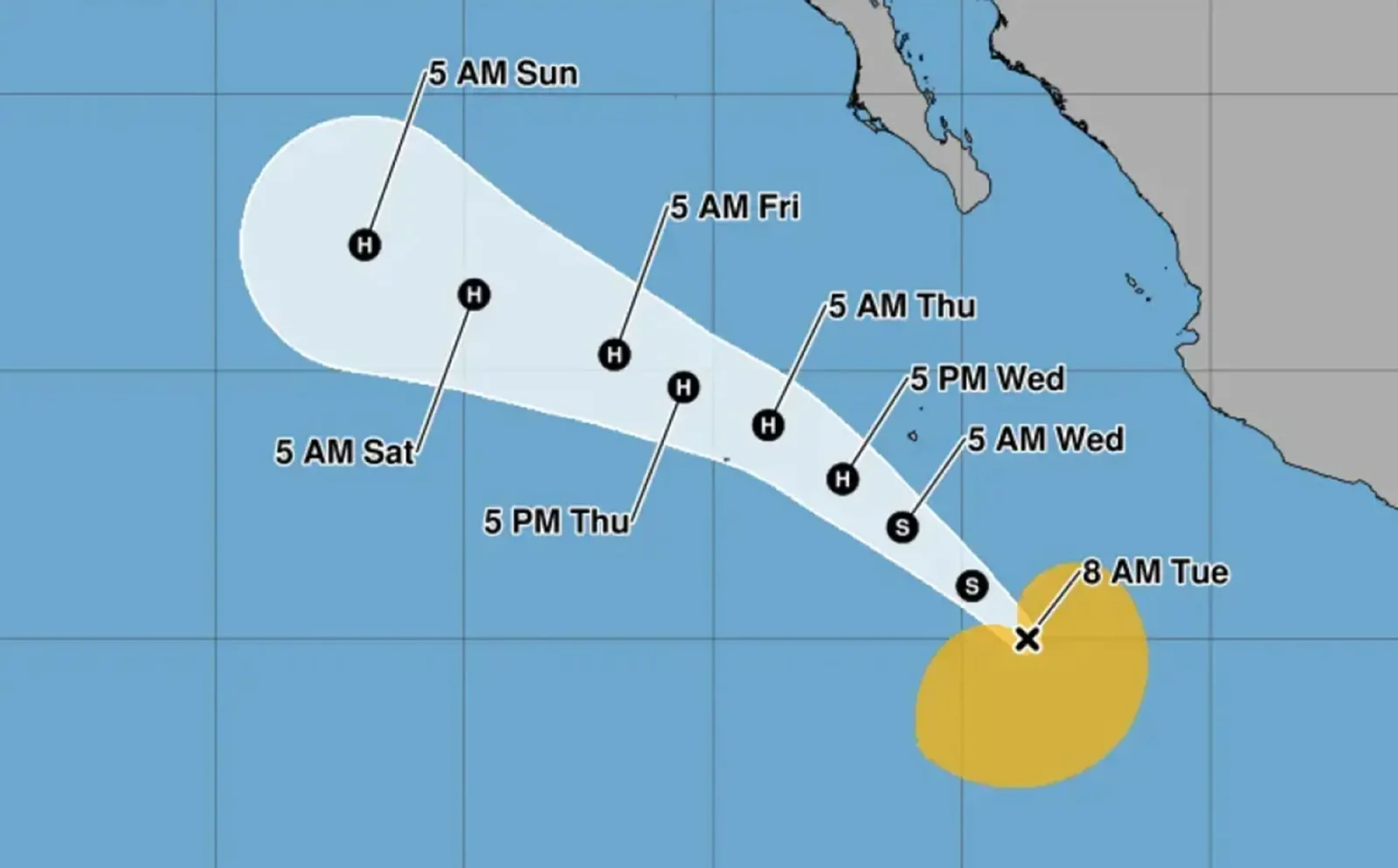 Marie Heads Toward SoCal, Promises Big Surf and Humidity for Labor Day Weekend