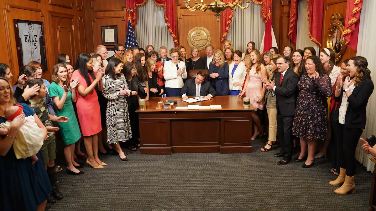 The Controversial Late-Night Signing of Florida's Abortion Bill by DeSantis.