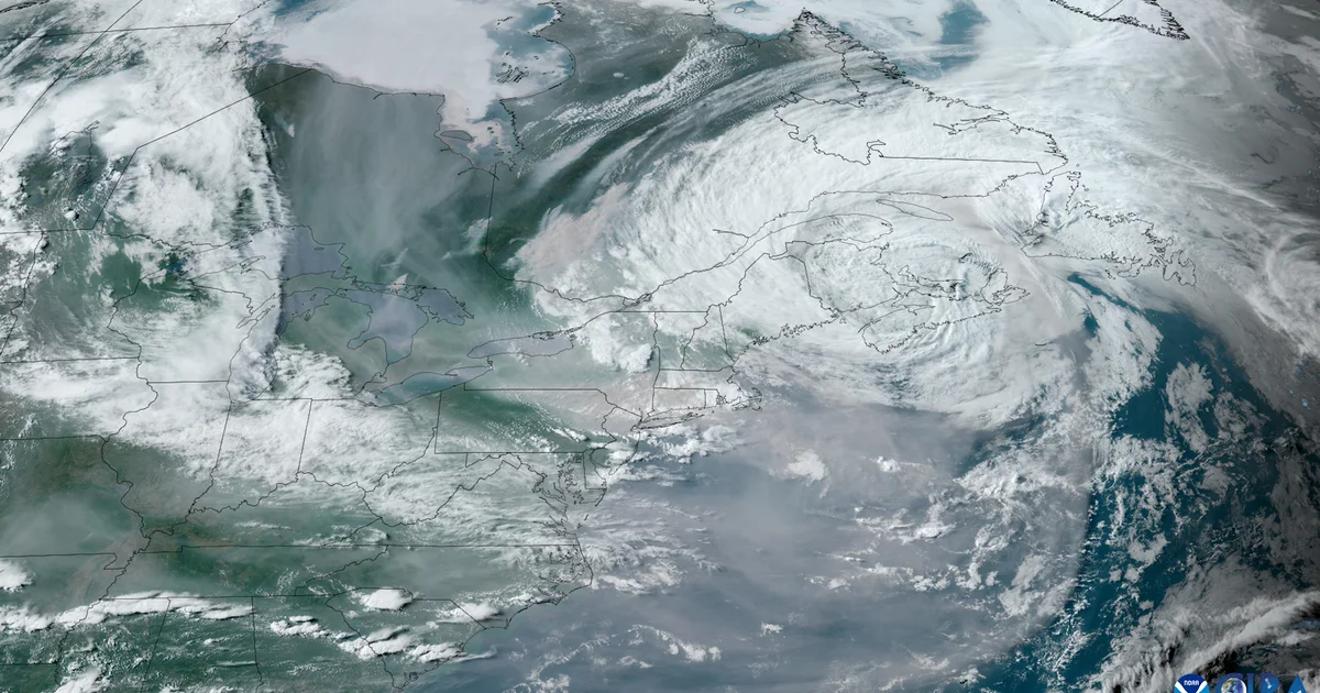 Canadian Wildfire Smoke Blankets U.S. East Coast, Worsening Air Quality.