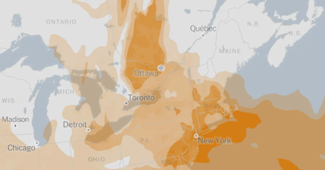 Canada Wildfires Bring Hazardous Smoke to Northeastern US Cities.