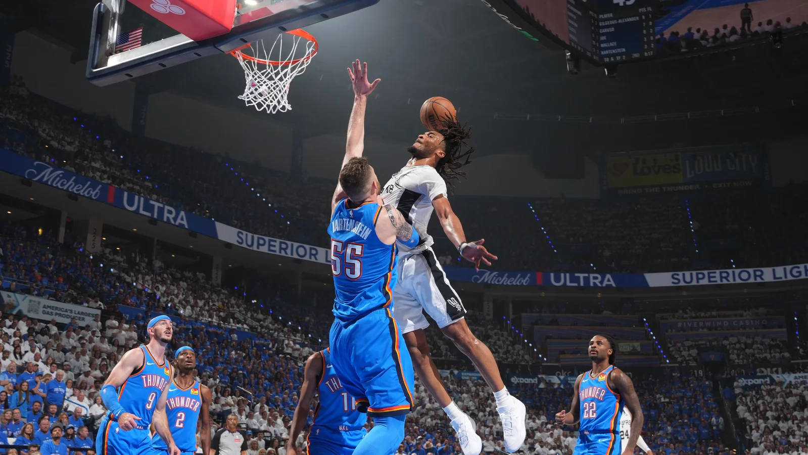 Castle Delivers a Playoff Poster in Spurs-Thunder Showdown