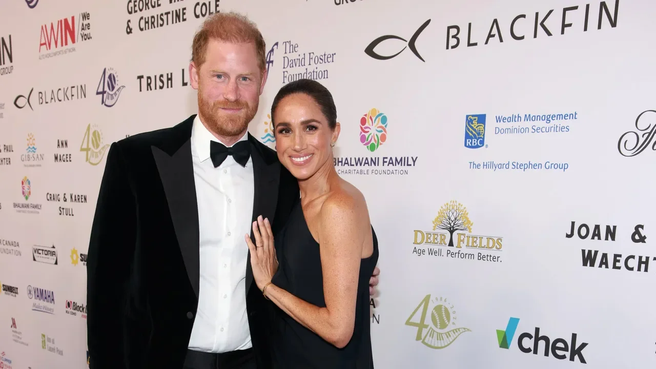 Meghan Debuts Diana Earrings for a Monochrome Gala Date Night with Harry