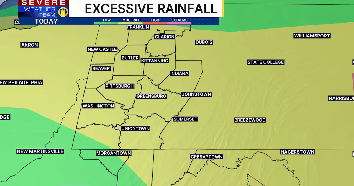 Pittsburgh Weather: Afternoon Storms Raise Localized Flood Risk