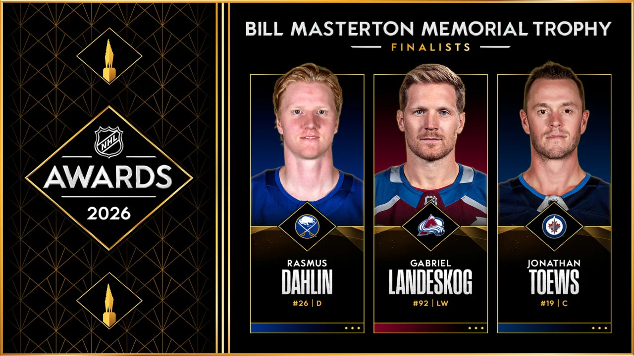 Dahlin, Landeskog, Toews Lead Masterton Trophy Finalists for Resilience